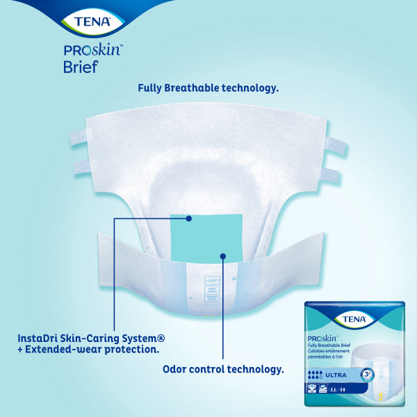 TENA ProSkin™ Ultra Incontinence Brief, Heavy Absorbency, Unisex, Regular, 40 count