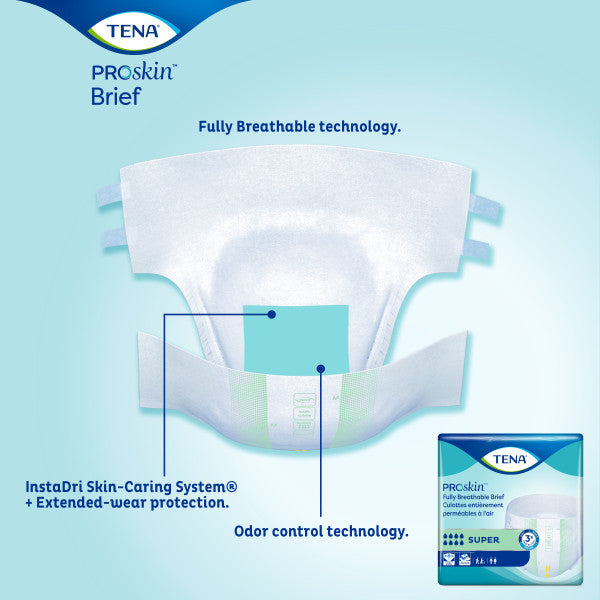 TENA ProSkin™ Super Incontinence Brief, Heavy Absorbency, Unisex, Medium, 28 count