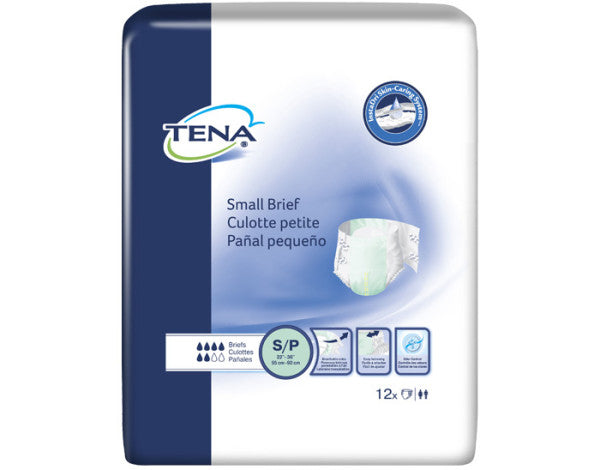 TENA® Small Incontinence Brief, Moderate Absorbency, Unisex, Small, 12 count