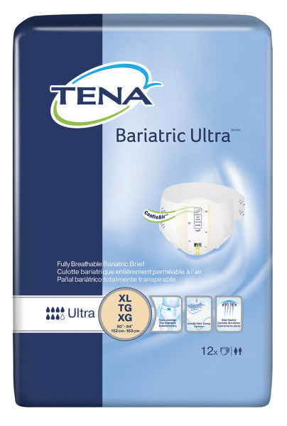 TENA Bariatric Ultra (XL) Briefs 72 pieces - 6 pieces/12 bags